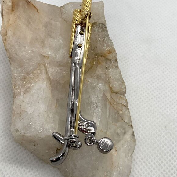 Vintage Lot of 5 Gold Tone Brooch Pin LC Golf Clubs JJ Face Rhinestone 2000‎ Y - Picture 6 of 16